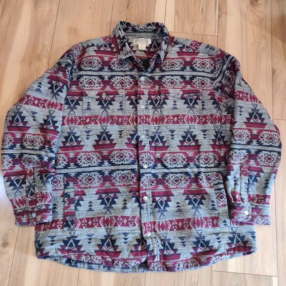 Duluth Trading Co Tucson Jacket Mens XL Relaxed Fit Southwestern Aztec Snap - Picture 1 of 15